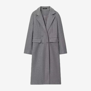 Abrigo largo cruzado de corte clásico