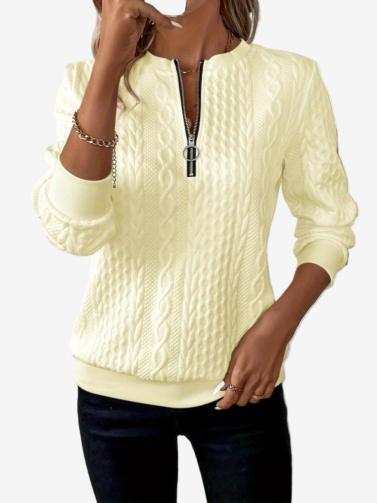 Suéter de punto trenzado con cremallera