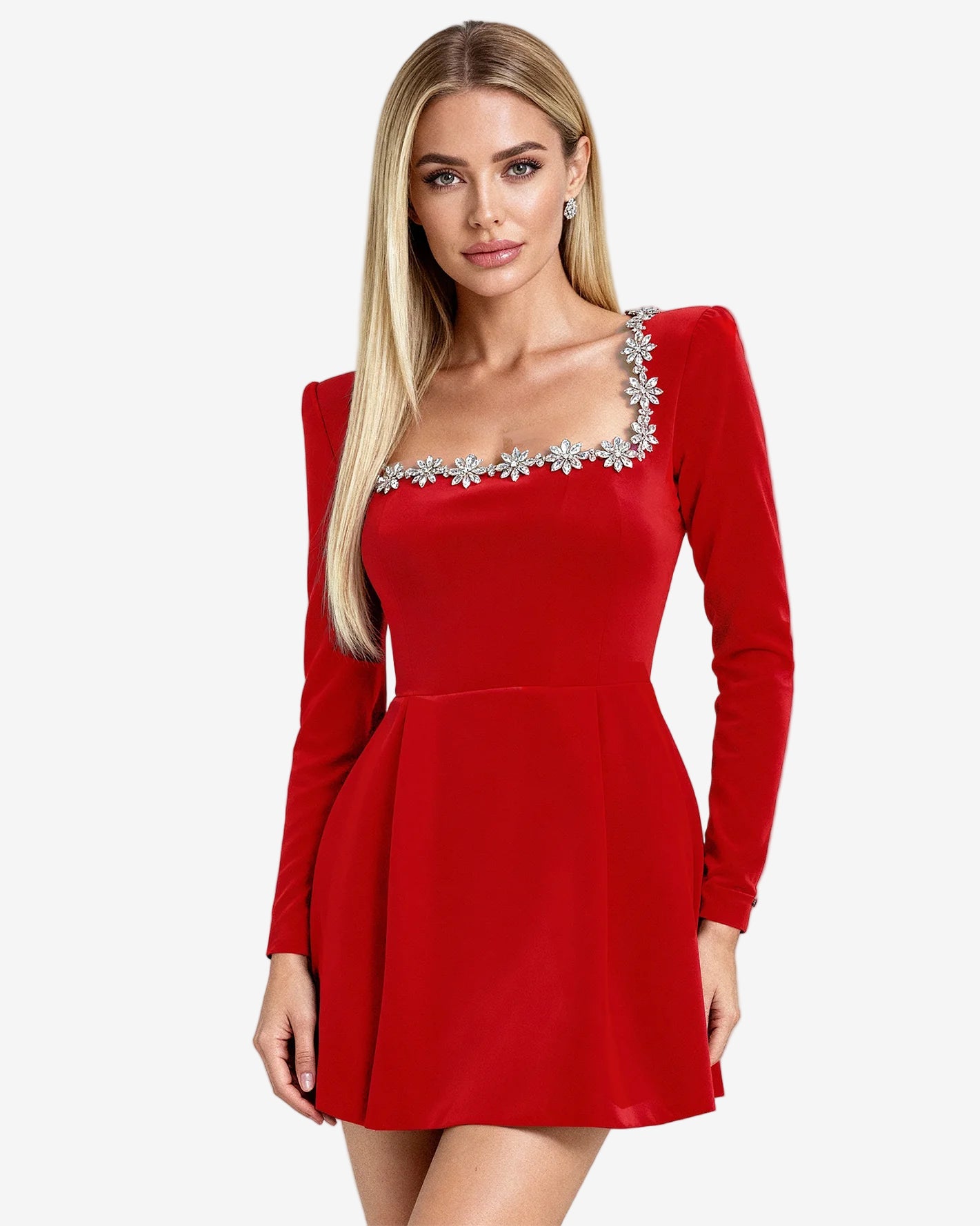 Vestido de terciopelo con cristales