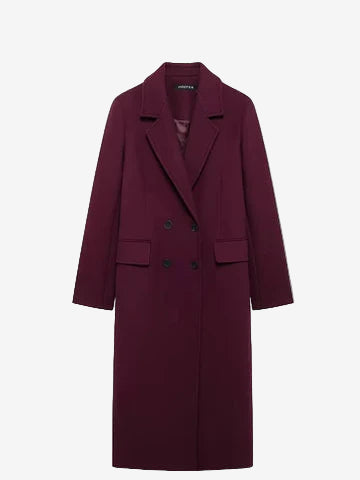 Abrigo largo cruzado de corte clásico