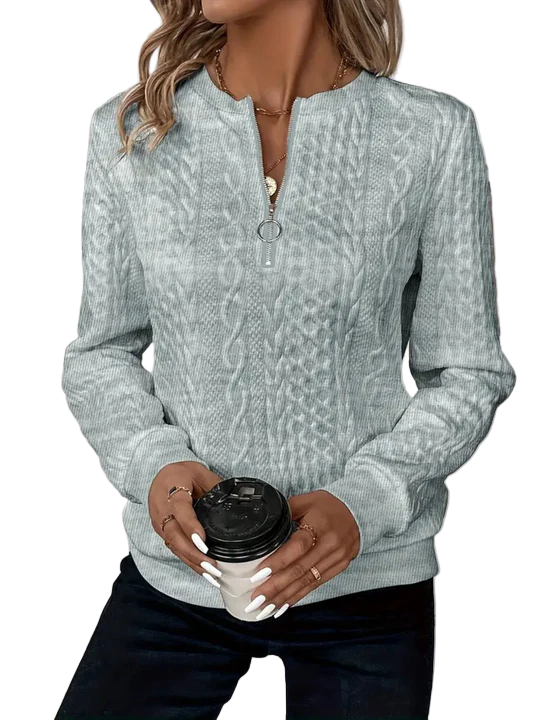 Suéter de punto trenzado con cremallera