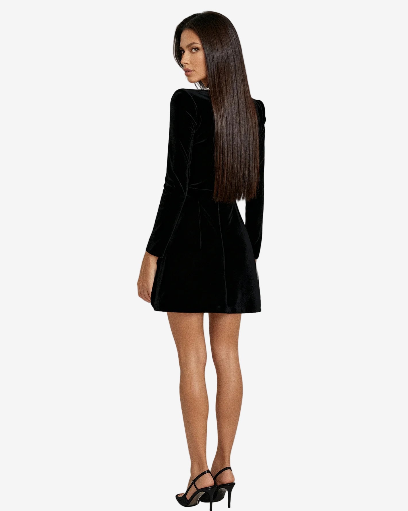 Vestido de terciopelo con cristales